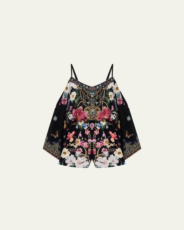 Midnight in Monserrate Drop Shoulder Playsuit